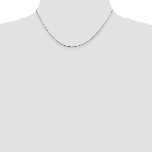 Sterling Silver Oval Box Chain, 16 x 1mm
