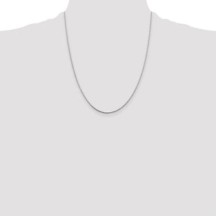 Sterling Silver Oval Box Chain (Style QPE50-22)