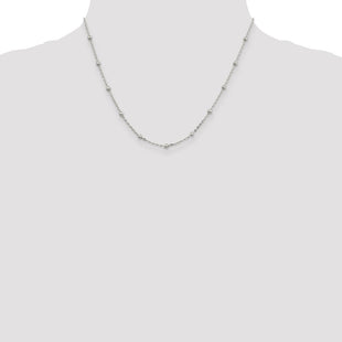 Sterling Silver Fancy Beaded Chain (Style QPE53-18)