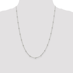 Sterling Silver Fancy Beaded Chain (Style QPE53-24)
