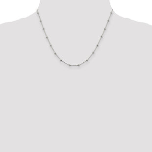 Sterling Silver Diamond-cut Fancy Beaded Chain (Style QPE54-18)