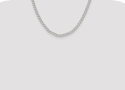 Sterling Silver Half Round Wire Open Curb Chain (Style QPE58-18)