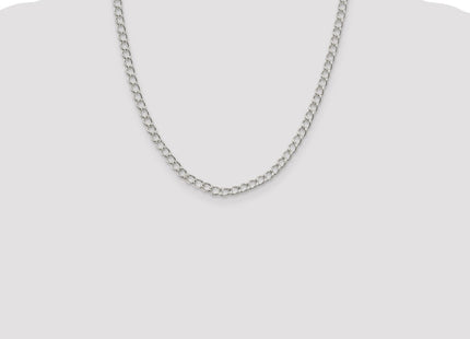 Sterling Silver Half Round Wire Open Curb Bracelet