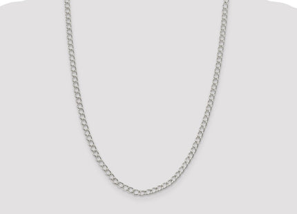 Sterling Silver Half Round Wire Open Curb Chain (Style QPE58-24)