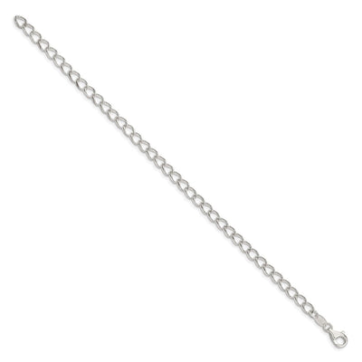 Sterling Silver Half Round Wire Open Curb Bracelet