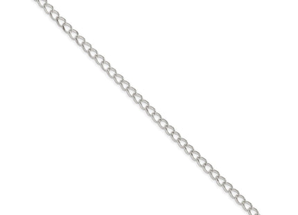 Sterling Silver Half Round Wire Open Curb Chain (Style QPE58-8)