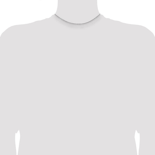 Sterling Silver Rhodium-plated Cable Chain, 14 x 1mm