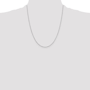 Sterling Silver Rhodium-plated 8 Sided Diamond-cut Cable Chain
