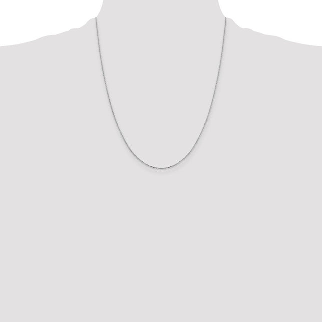 Sterling Silver Rhodium-plated 8 Sided Diamond-cut Cable Chain