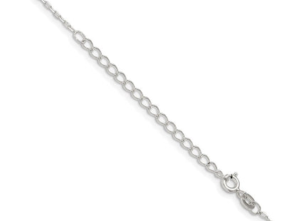 Sterling Silver Diamond-cut Long Link Cable Chain w/2in ext. (Style QPE68E-18)