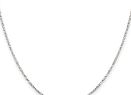 Sterling Silver Rhodium-plated Diamond-cut Long Link Cable Chain, 16 x 1mm