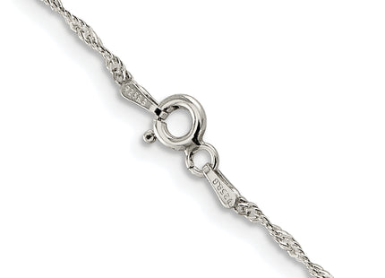 Sterling Silver Rhodium-plated Diamond-cut Long Link Cable Chain, 16 x 1mm