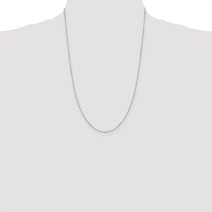 Sterling Silver Rhodium-plated Diamond-cut Long Link Cable Chain (Style QPE68R-24)