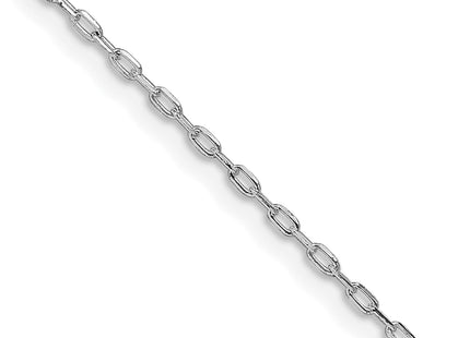 Sterling Silver Rhodium-plated Diamond-cut Long Link Cable Chain, 16 x 1mm
