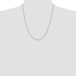 Sterling Silver Diamond-cut Long Link Cable Chain (Style QPE69-22)
