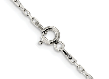 Sterling Silver Rhodium-plated Diamond-cut Long Link Cable Chain, 30 x 1.65mm