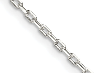 Sterling Silver Diamond-cut Long Link Cable Chain, 16 x 1.65mm