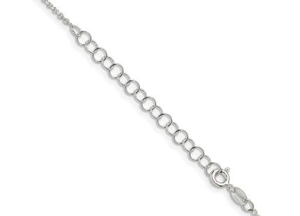 Sterling Silver Diamond-cut Forzantine Cable Chain w/2in ext., 20 x 1.4mm