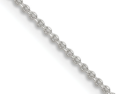 Sterling Silver Diamond-cut Forzantine Cable Chain w/2in ext., 20 x 1.4mm