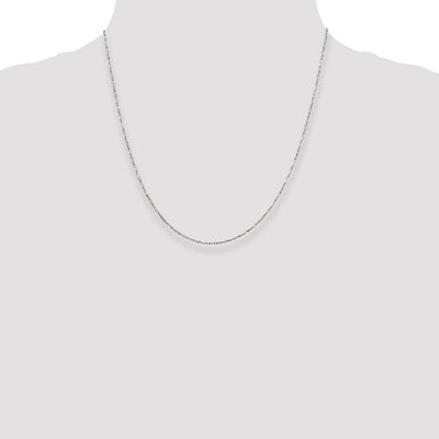 Sterling Silver Twisted Serpentine Chain, 16 x 1.4mm