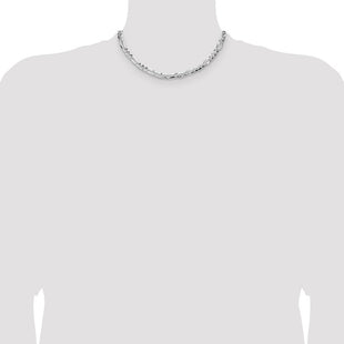 Sterling Silver Flat D/C Pave Figaro Chain (Style QPF140-16)