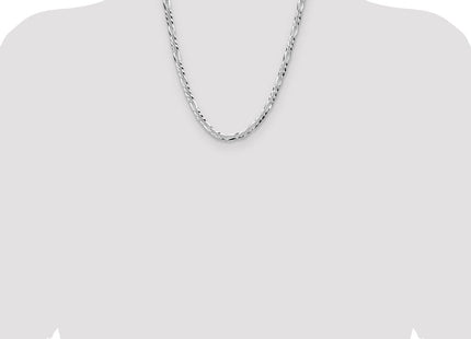 Sterling Silver Flat D/C Pave Figaro Chain (Style QPF140-22)
