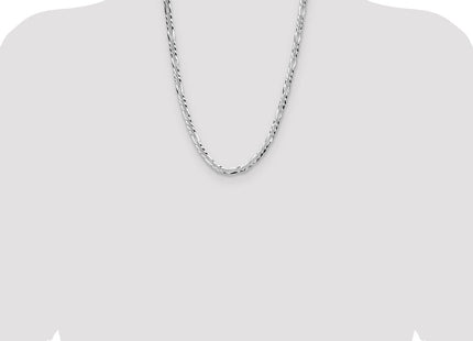 Sterling Silver Flat D/C Pave Figaro Chain (Style QPF140-24)