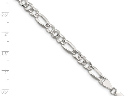 Sterling Silver Flat D/C Pave Figaro Chain (Style QPF140-8)