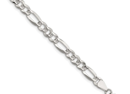 Sterling Silver Flat D/C Pave Figaro Chain (Style QPF140-8)