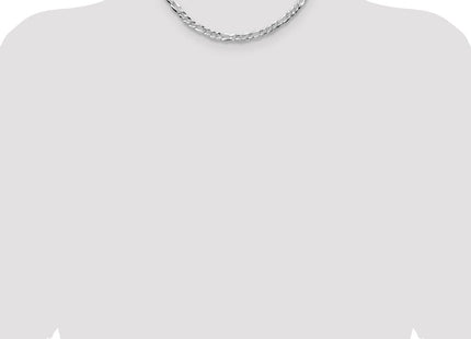 Sterling Silver Flat D/C Pave Figaro Chain (Style QPF160-16)