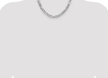 Sterling Silver Flat D/C Pave Figaro Chain (Style QPF160-18)