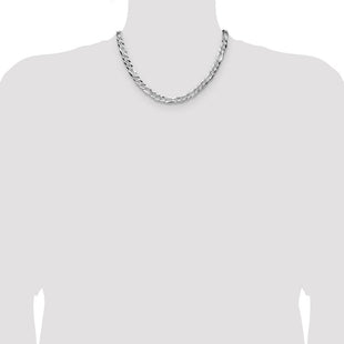 Sterling Silver Flat D/C Pave Figaro Chain (Style QPF160-18)