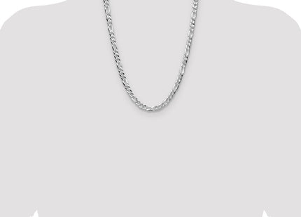 Sterling Silver Flat D/C Pave Figaro Chain (Style QPF160-24)