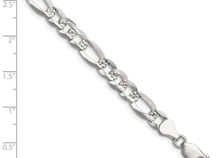 Sterling Silver Flat D/C Pave Figaro Chain (Style QPF160-8)