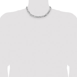 Sterling Silver Flat D/C Pave Figaro Chain (Style QPF180-16)