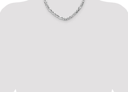 Sterling Silver Flat D/C Pave Figaro Chain (Style QPF180-18)