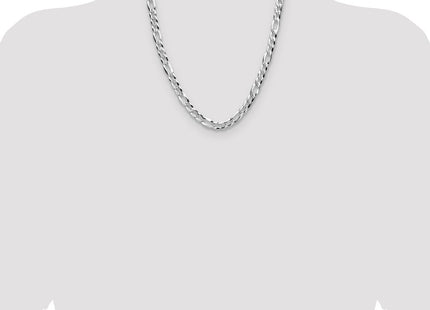 Sterling Silver Flat D/C Pave Figaro Chain (Style QPF180-22)