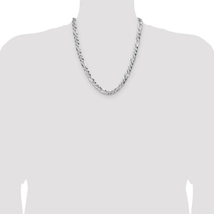 Sterling Silver Flat D/C Pave Figaro Chain (Style QPF180-22)
