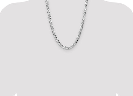 Sterling Silver Flat D/C Pave Figaro Chain (Style QPF180-24)