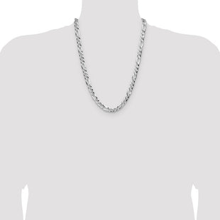 Sterling Silver Flat D/C Pave Figaro Chain (Style QPF180-24)