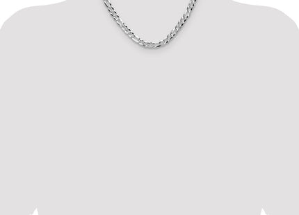 Sterling Silver Flat D/C Pave Figaro Chain (Style QPF200-18)
