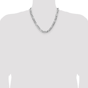 Sterling Silver Flat D/C Pave Figaro Chain (Style QPF200-20)