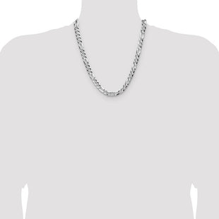 Sterling Silver Flat D/C Pave Figaro Chain (Style QPF200-22)