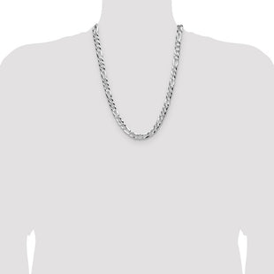 Sterling Silver Flat D/C Pave Figaro Chain (Style QPF200-24)