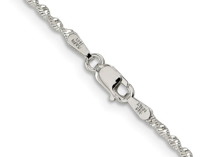 Sterling silver herringbone link chain, another view