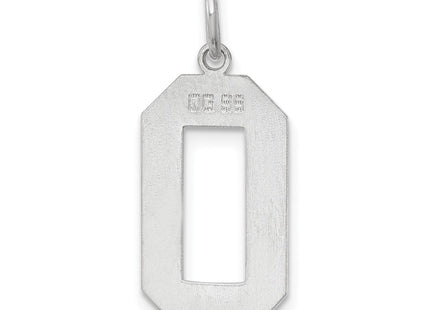 Sterling silver number 0 charm, further view