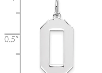 Sterling silver number 0 charm, another view