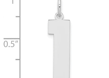 Sterling silver number 1 charm, another view