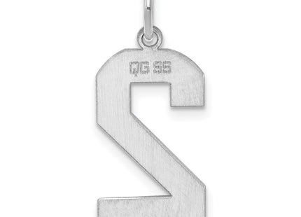 Sterling silver number 2 charm, further view