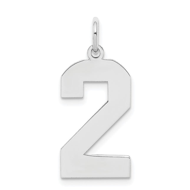 Sterling silver number 2 charm